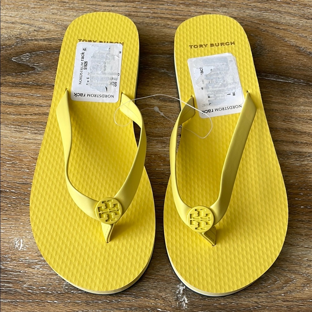 Tory Burch Mini Minnie Flip Flop - Firefly Yellow NWT